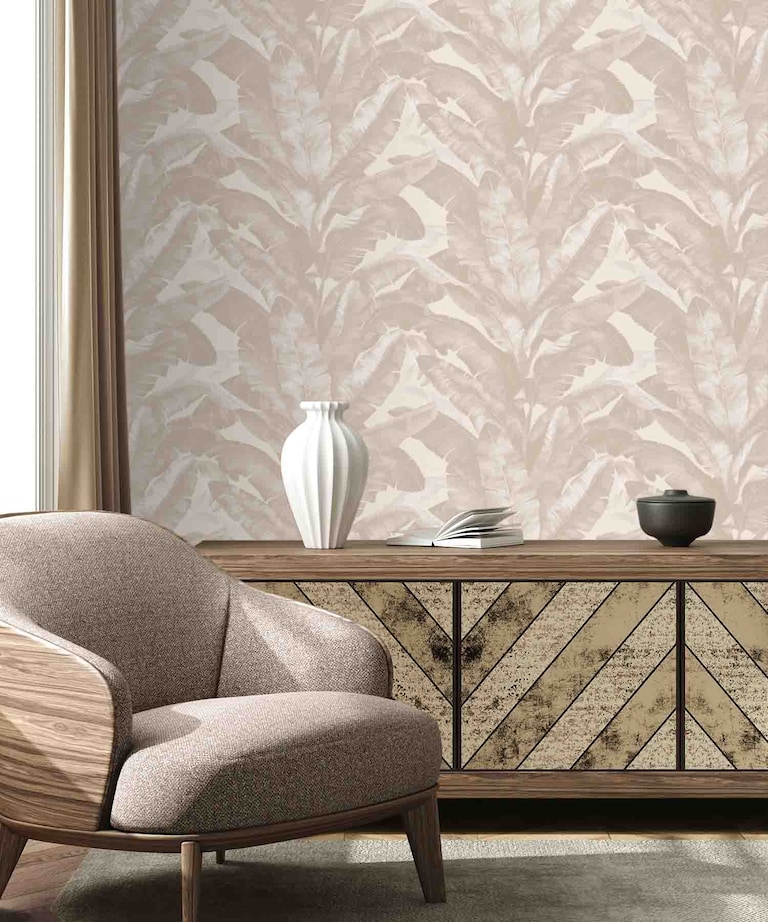 Excel 1815-1 Vinyl with Paper Back Grey Botanical Wallpaper for Bedroom & Living room