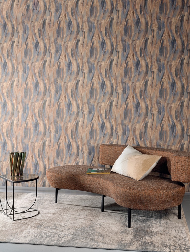 Marshalls TM 3008 Non Woven Blue & Brown Abstract Wallpaper for Bedroom & Living room