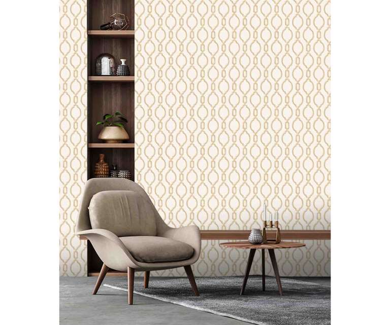 Excel 1818-2 Vinyl with Paper Back Gold Abstract Wallpaper for Bedroom & Living room