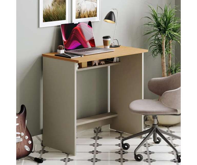 Wakefit Cabrera Engineered Wood Study Table in Pumic Grey Finish