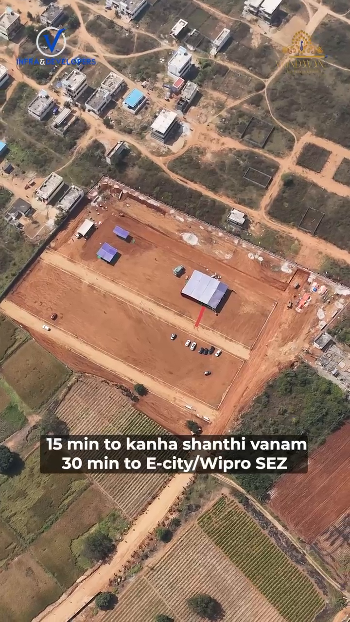 V-infra & Developers
Vrindavan 
@ Shadnagar Town
HMDA RERA Approved Project 
Price:26,000/- square yard