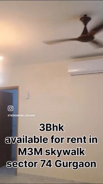 Available for rent 3 bhk in M3M Skywalk sector 74 SPR Road Gurgaon 