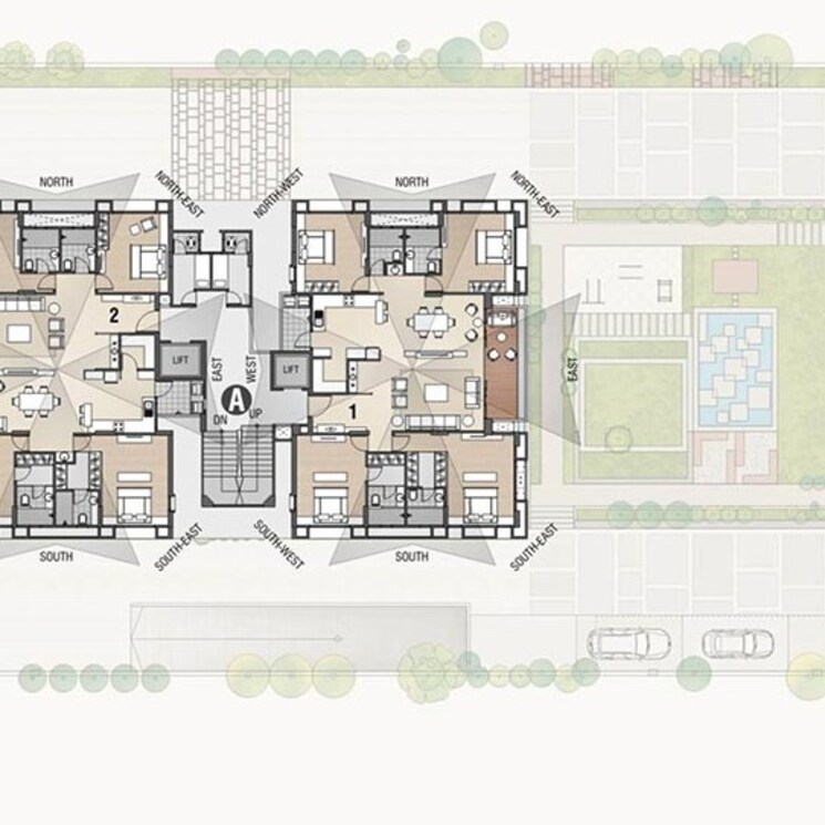 Floor Plan, vesu 4 Bedroom 3700 Sq.Ft. Apartment In Vesu Surat 2367461