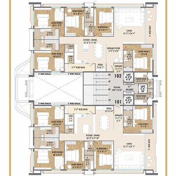 Floor Plan in 5 BHK Apartment at Vesu – for Sale