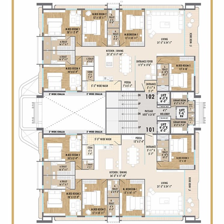 Floor Plan, vesu 5 Bedroom 4975 Sq.Ft. Apartment In Vesu Surat 2377361