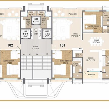 Floor Plan in 5 BHK Apartment at Vesu – for Sale