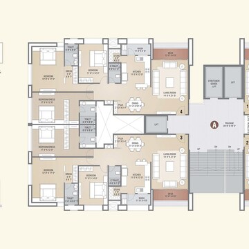 Floor Plan in 4 BHK Apartment at Vesu – for Sale