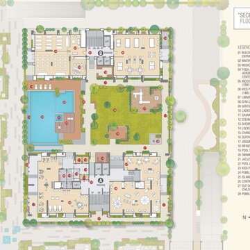Floor Plan in 4 BHK Apartment at Vesu – for Sale