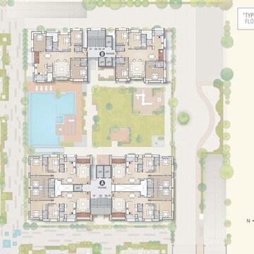 Floor Plan in 4 BHK Apartment at Vesu – for Sale