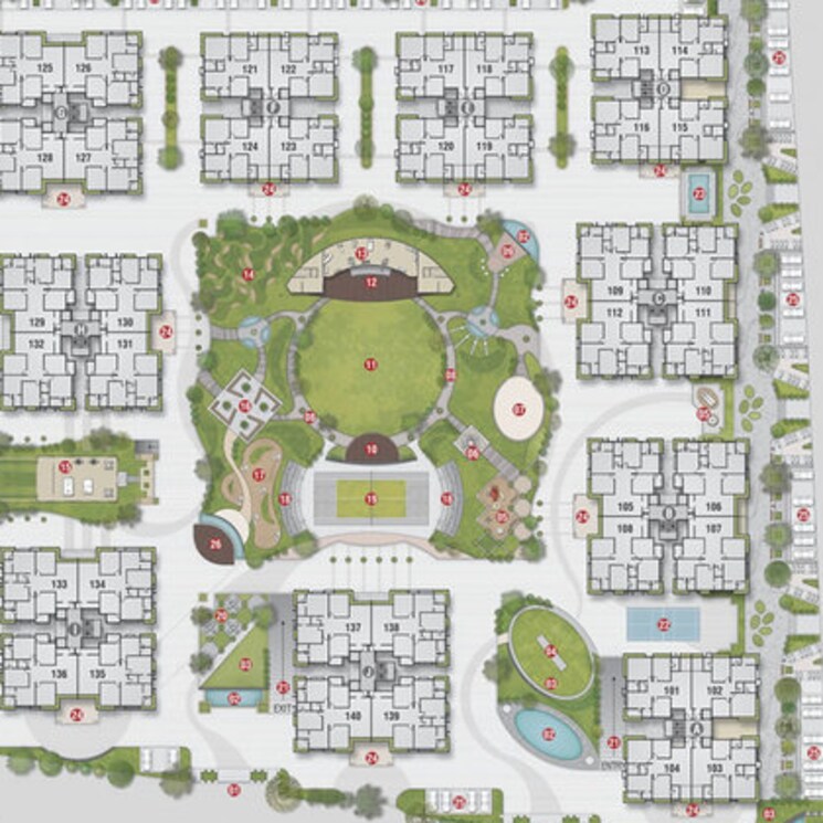 Floor Plan, vesu 3 Bedroom 2380 Sq.Ft. Apartment In Vesu Surat 2377511