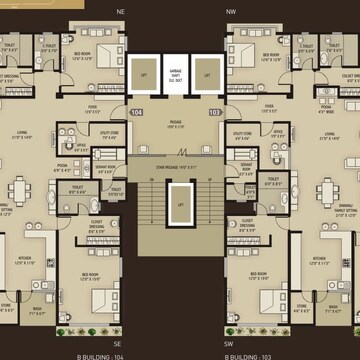 Floor Plan in 4 BHK Apartment at Vesu – for Sale