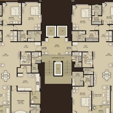 Floor Plan in 4 BHK Apartment at Vesu – for Sale
