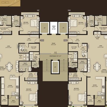 Floor Plan in 4 BHK Apartment at Vesu – for Sale