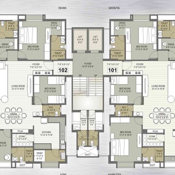 Floor Plan in 4 BHK Apartment at Vesu – for Sale