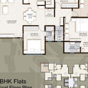 Floor Plan in 4 BHK Apartment at Vesu – for Sale