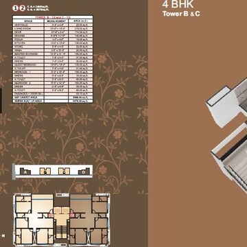 Floor Plan in 4 BHK Apartment at Vesu – for Sale