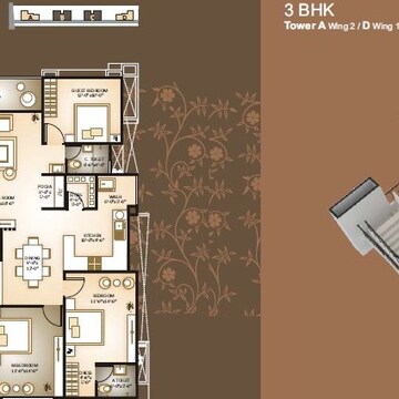 Floor Plan in 4 BHK Apartment at Vesu – for Sale