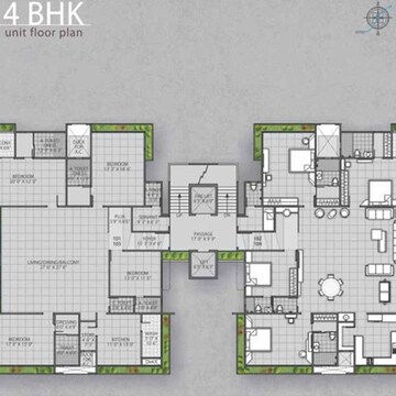 Floor Plan in 4 BHK Apartment at Vesu – for Sale