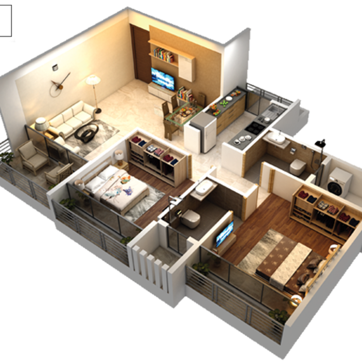 Floor Plan, varsha-balaji-exotica 2 Bedroom 1248 Sq.Ft. Apartment In Kopar Khairane Navi Mumbai 2669228