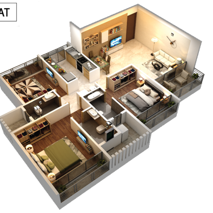 Floor Plan, varsha-balaji-exotica 2 Bedroom 1248 Sq.Ft. Apartment In Kopar Khairane Navi Mumbai 2669228