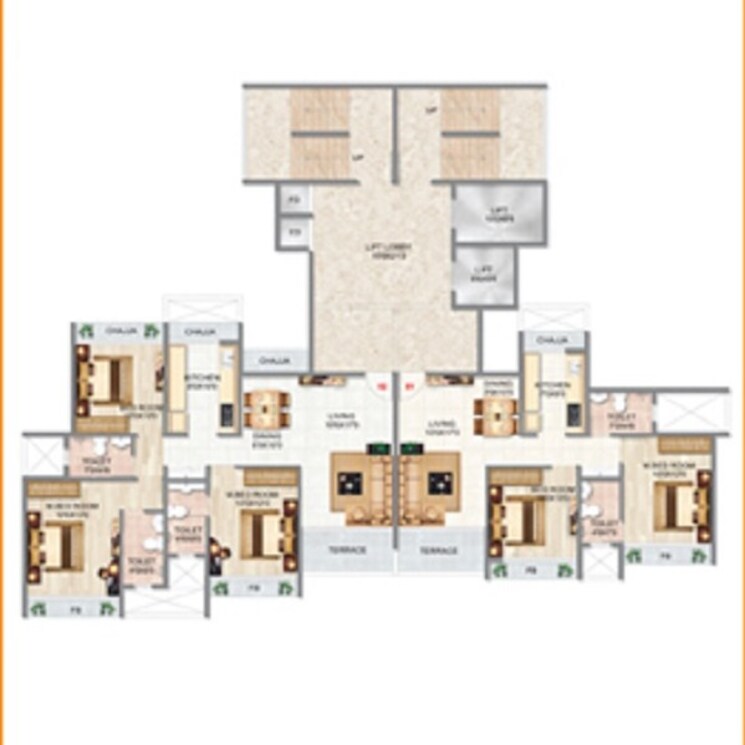 Floor Plan, varsha-balaji-exotica 2 Bedroom 1248 Sq.Ft. Apartment In Kopar Khairane Navi Mumbai 2669228