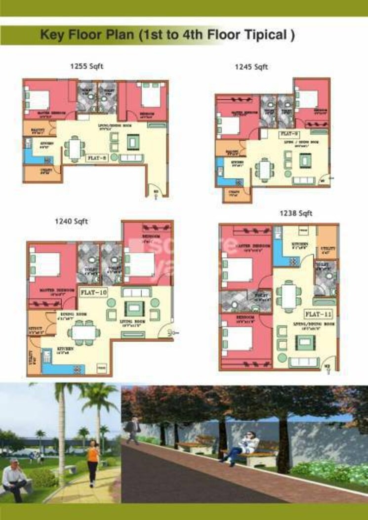 Floor Plan, horamavu agara 2 Bedroom 1290 Sq.Ft. Apartment In Horamavu Agara Bangalore 3542663