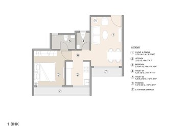 Floor Plan in 1 BHK Builder Floor at Taloja – for Sale
