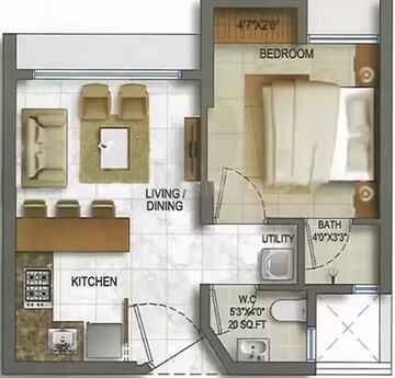 Master Plan in 1 BHK Apartment at Lodha Crown Quality Homes, Majiwada – for Sale