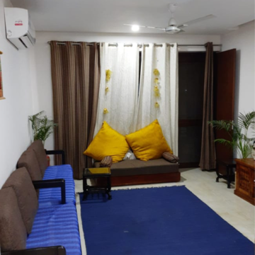 Living Room in 3 BHK Builder Floor at Ansal API Esencia Wood Winds, Sector 67 – for Rent