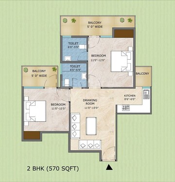 Floor Plan in 3 BHK Apartment at Adore Samriddhi, Sector 89 – for Sale