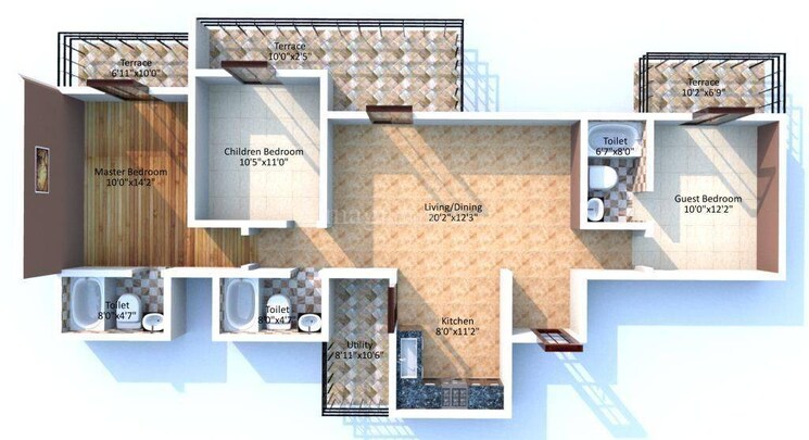 Floor Plan, puranik-abitante 2 Bedroom 700 Sq.Ft. Apartment In Bavdhan Pune 5108514