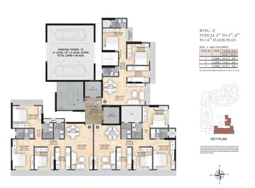 Floor Plan in 3 BHK Apartment at Paranjape Athena, Bandra East – for Sale