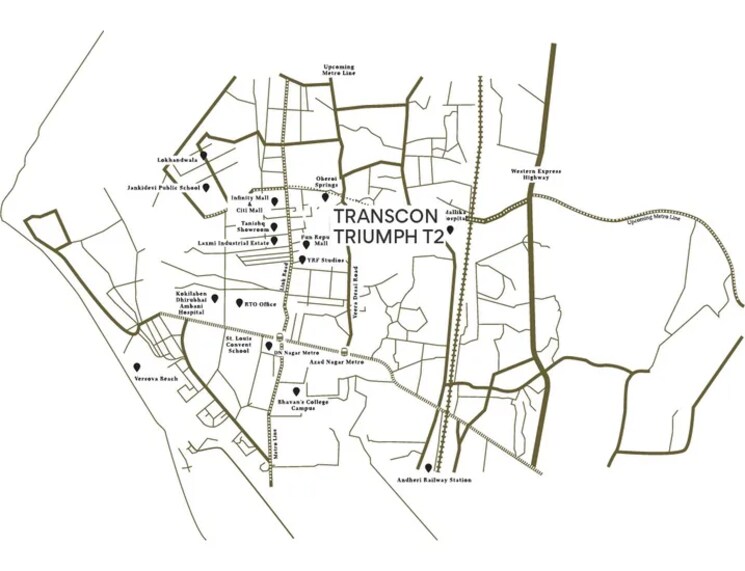 Map Location, transcon-triumph-tower-3 1 Bedroom 397 Sq.Ft. Apartment In Andheri West Mumbai 5261609