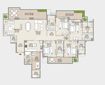 Floor Plan in 5 BHK Apartment at ABA County 107, Sector 107 – for Sale