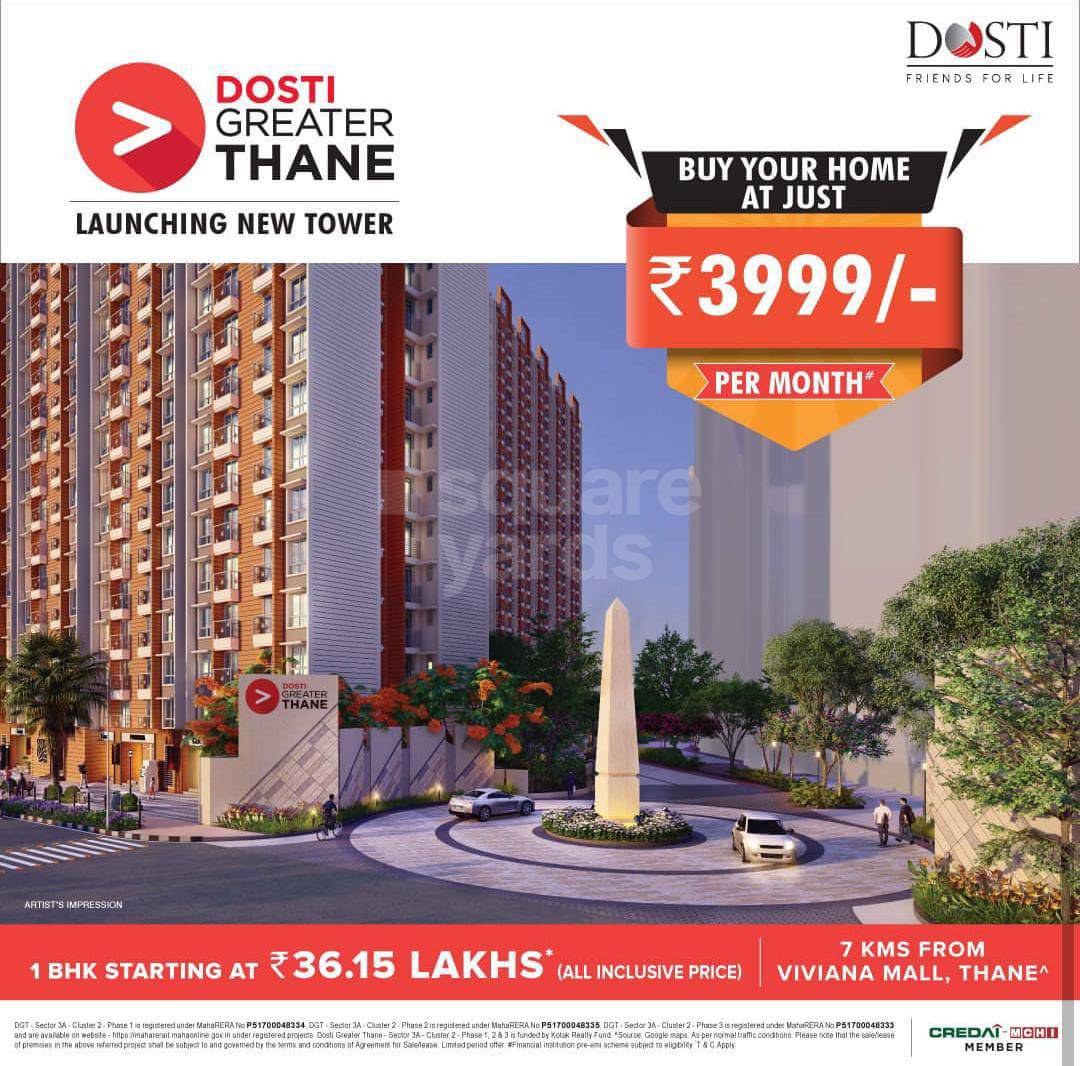 Resale 1 Bedroom 355 Sq.Ft. Apartment in Dosti Greater Thane, Kalher