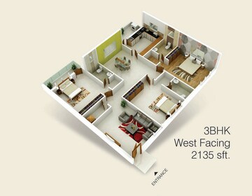 Floor Plan in 3 BHK Apartment at Murali Nagar – for Sale