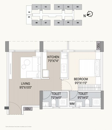 Floor Plan in 1 BHK Apartment at Ulwe – for Sale