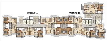 Floor Plan in 2 BHK Apartment at SK Imperial Garden, Mira Road – for Sale