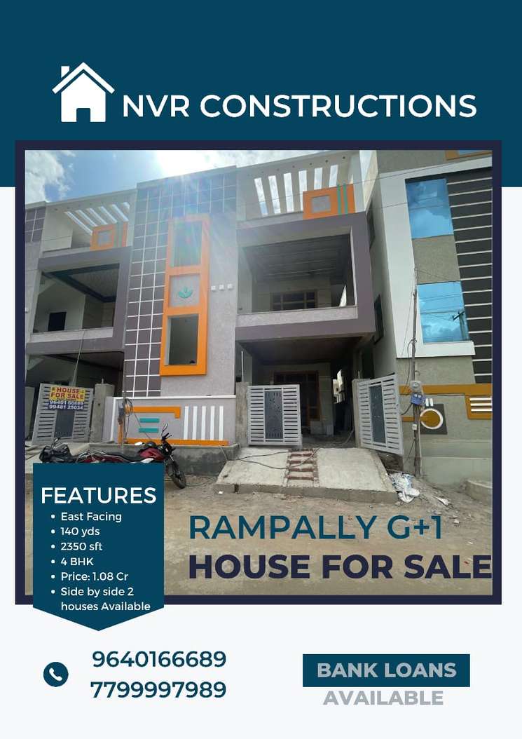 4 Bedroom 2350 Sq.Ft. Independent House in Rampally Hyderabad
