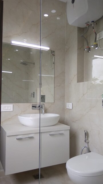 Bathroom in 3 BHK Builder Floor at Ansal Sushant Lok I, Sector 43 – for Rent