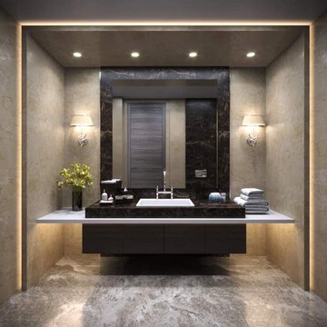 Bathroom in 3.5 BHK Apartment at Ambience Island Lagoon, Sector 24 – for Sale