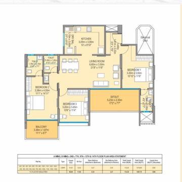 Floor Plan in 2 BHK Apartment at Wadhwani Om Mangalam Disha, Ravet – for Sale