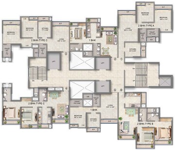 Floor Plan in 2 BHK Apartment at Mahavir Square, Manpada – for Sale