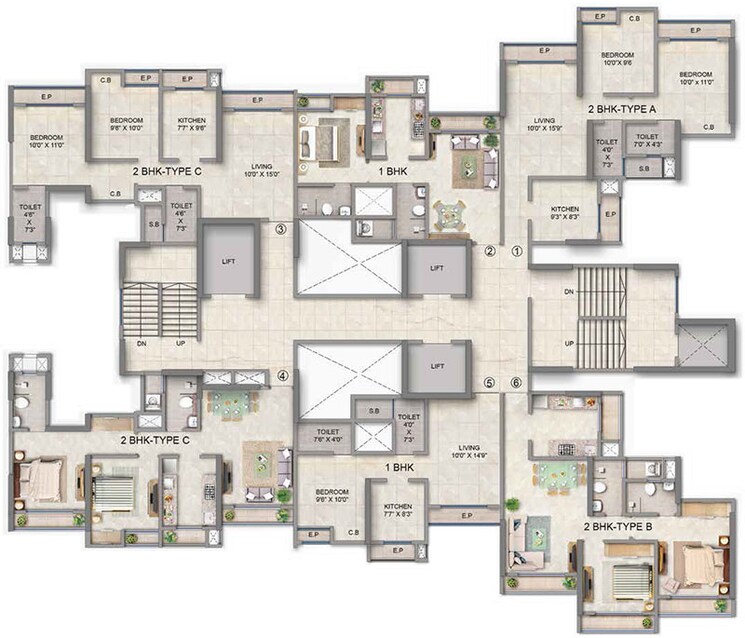 Floor Plan, mahavir-square 2 Bedroom 753 Sq.Ft. Apartment In Manpada Thane 6176670