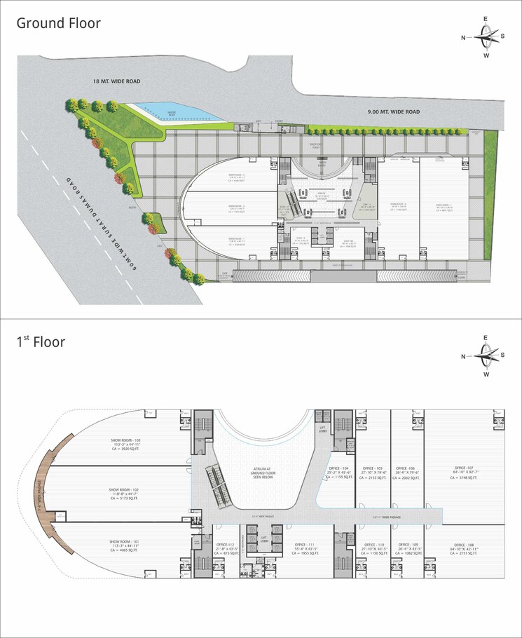 Floor Plan, surat dumas road Commercial Office Space 2500 Sq.Ft. In Surat Dumas Road Surat 6254404