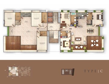 Floor Plan in 4 BHK Apartment at Vesu – for Sale