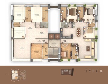 Floor Plan in 4 BHK Apartment at Vesu – for Sale