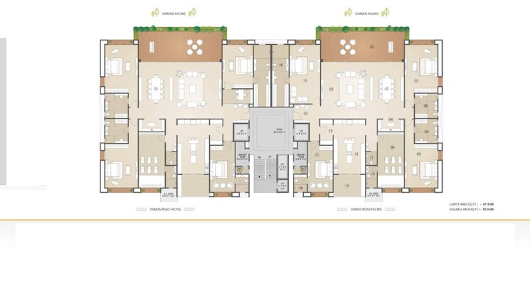 Floor Plan, piplod 5 Bedroom 6923 Sq.Ft. Apartment In Piplod Surat 6255904