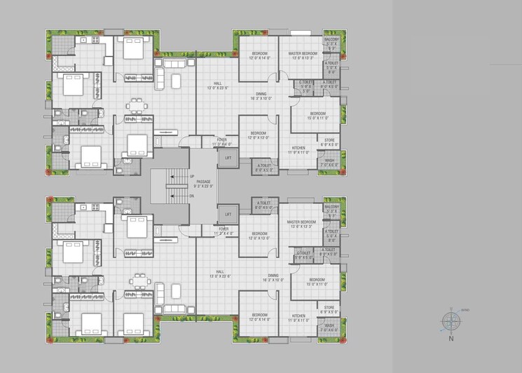 Master Plan, vesu 4 Bedroom 2885 Sq.Ft. Apartment In Vesu Surat 6255945
