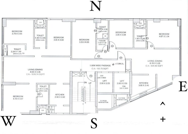 Floor Plan, fair-deal-ocean-360 3 Bedroom 1020 Sq.Ft. Apartment In Walkeshwar Mumbai 6262091
